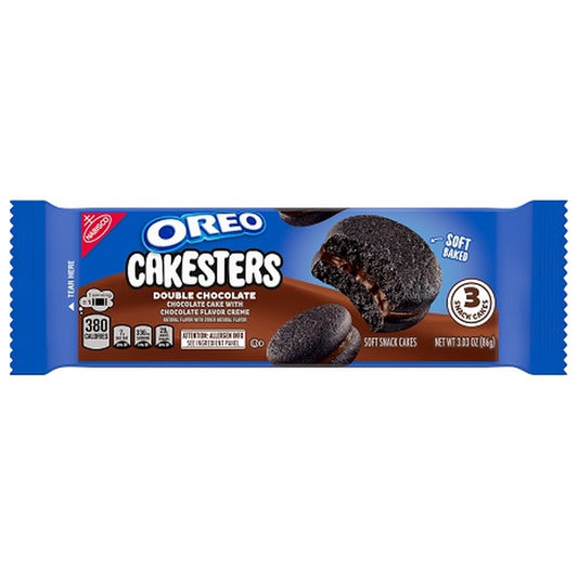 Oreo Cakesters Chocolate King Size Soft Snack Cakes 3.03oz 8ct pack — full package