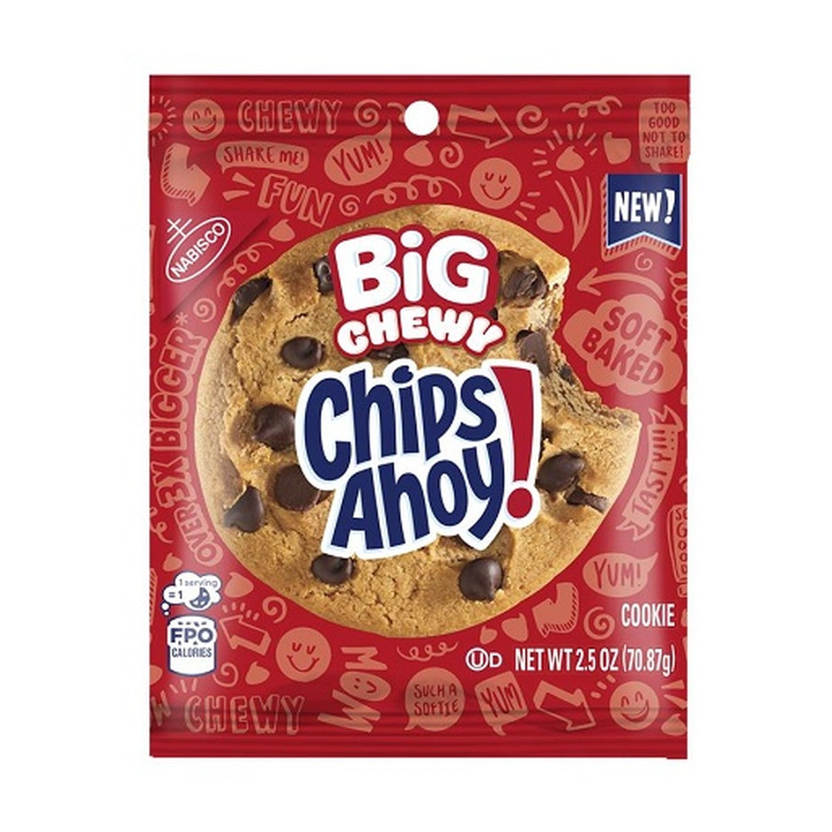 Chips Ahoy Big Chewy Cookie 2.5oz pack — full package