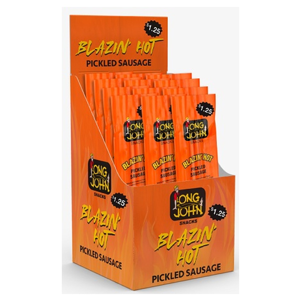 Long John Blazin' Hot 1.4oz pack — full package