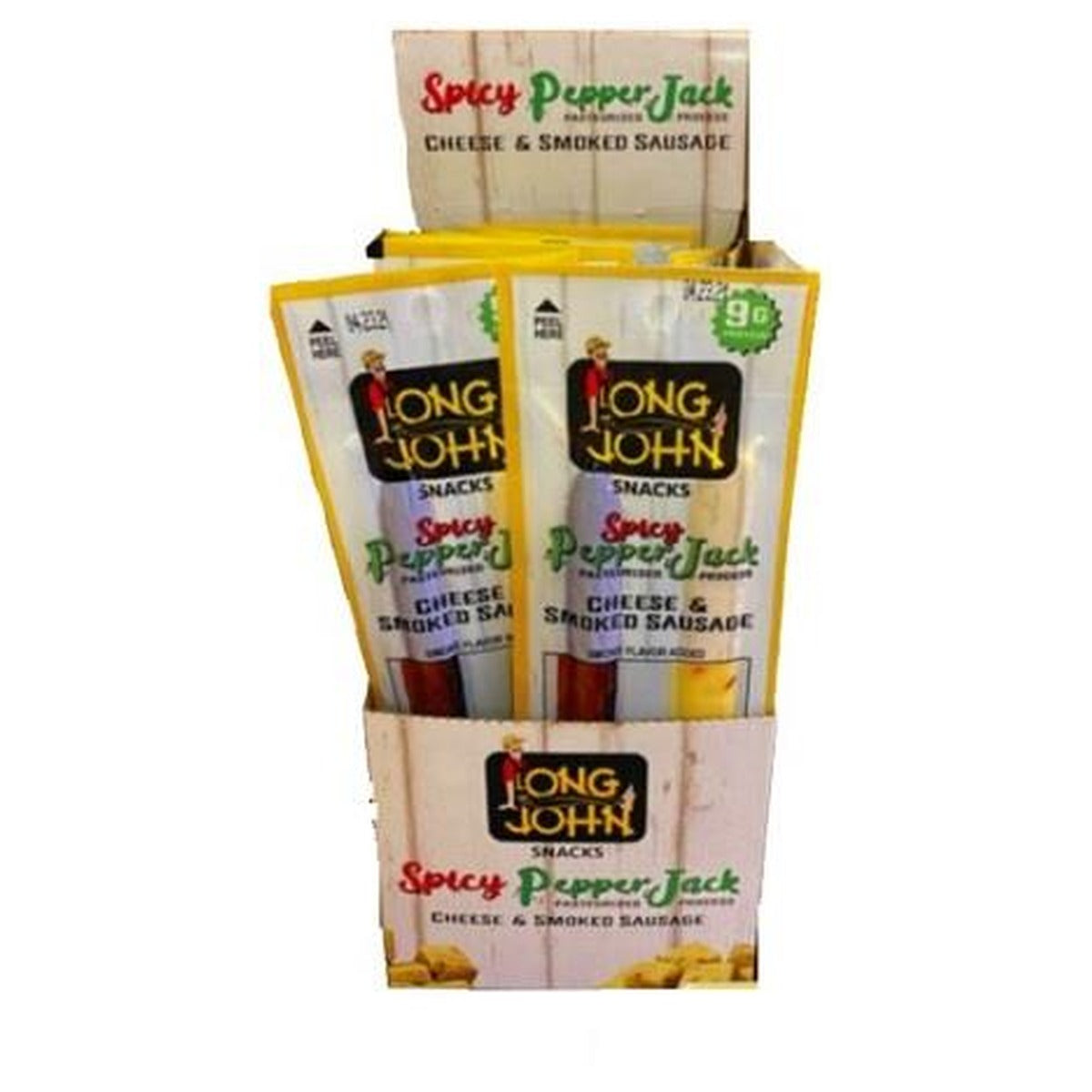 Long John Sausage & Pepper Jack Cheese 1.5oz pack — full package