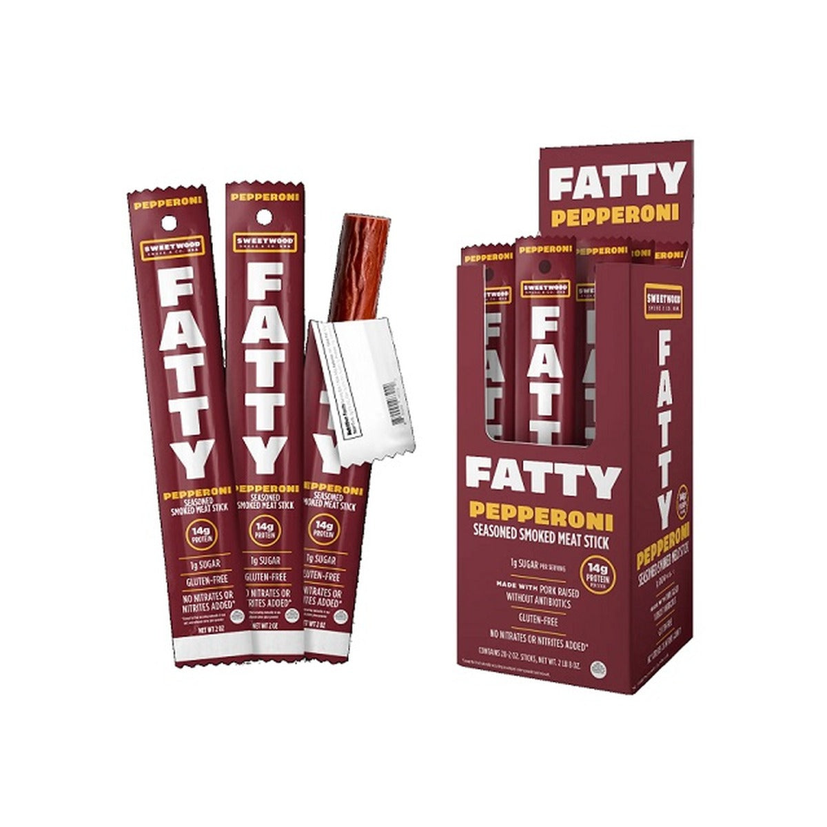 Fatty Meat Stick Pepperoni 2oz pack — full package