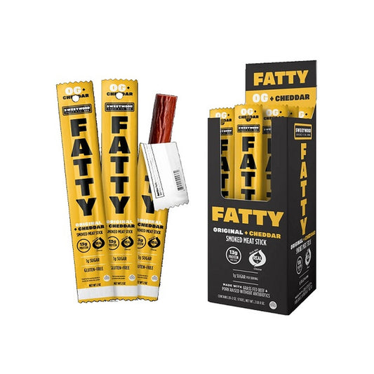 Fatty Meat Stick Original + Cheddar 2oz pack — full package
