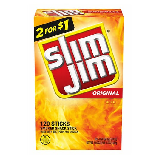 Slim Jim Original .28oz 120-Count Box pack — full package