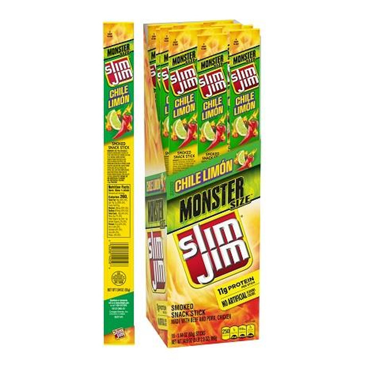 Slim Jim Monster Chile Limon 1.94oz pack — full package