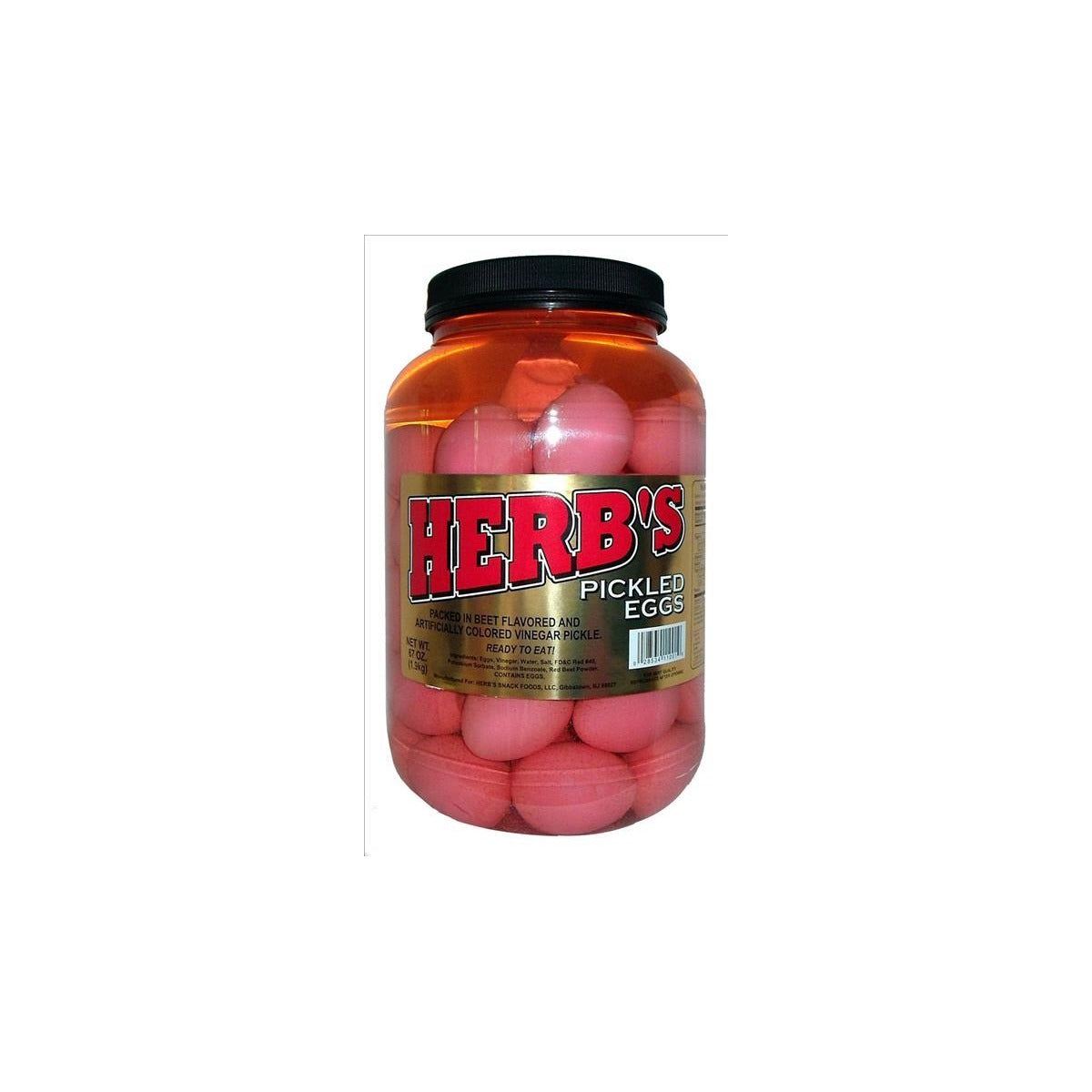 Herb's Pickled Eggs 1 Gallon Jar pack — full package