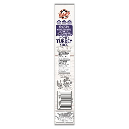 Trail's Best Honey Turkey Stick 1oz pack — full package