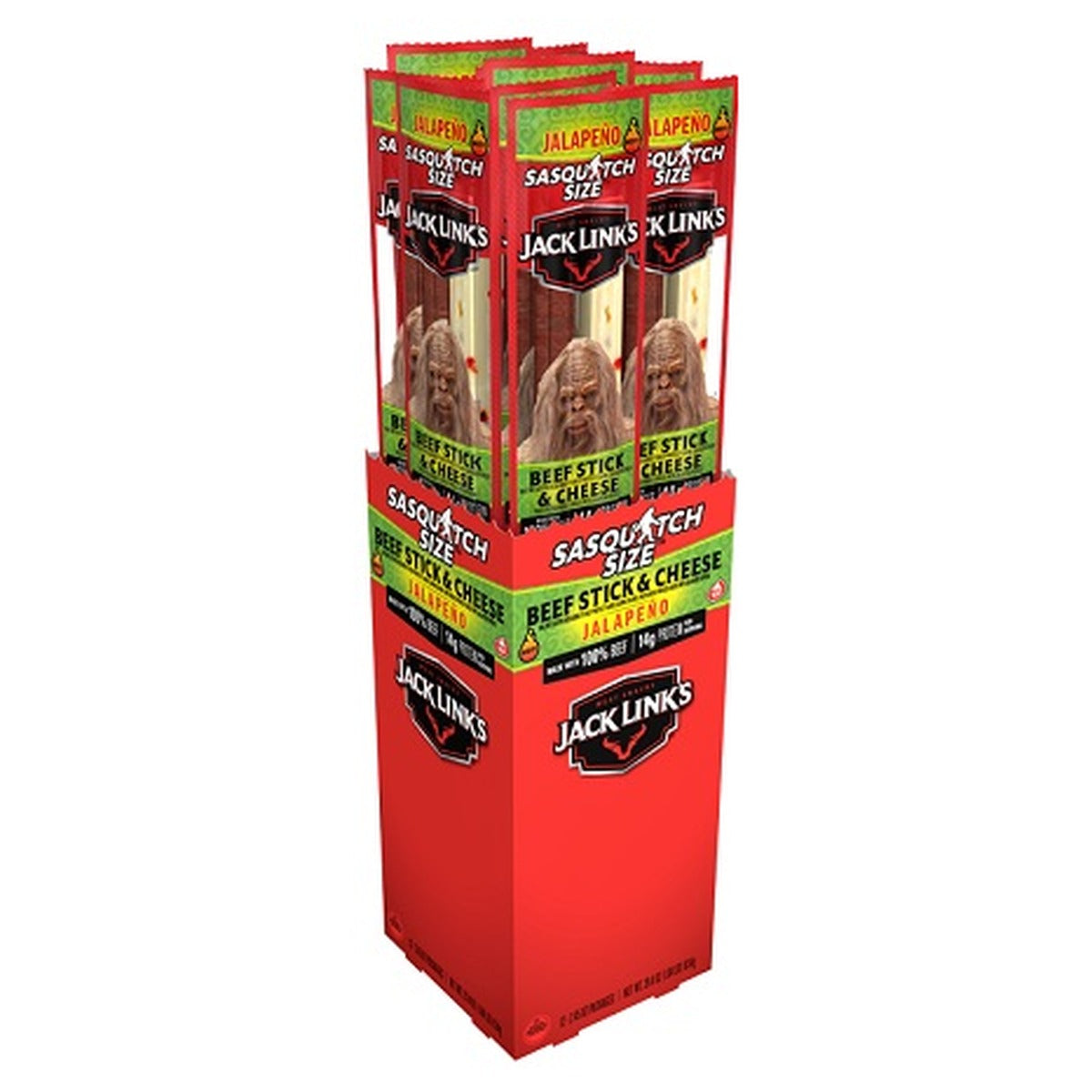 Jack Link's Beef & Cheese Jalapeno Sasquatch 2.45oz pack — full package