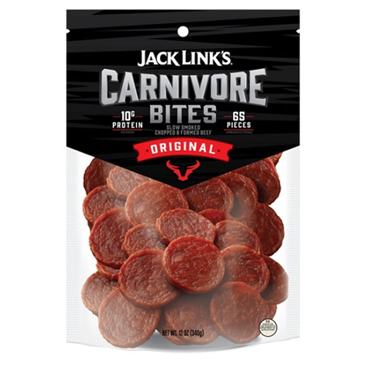 Jack Link's Carnivore Bites Original 12oz pack — full package