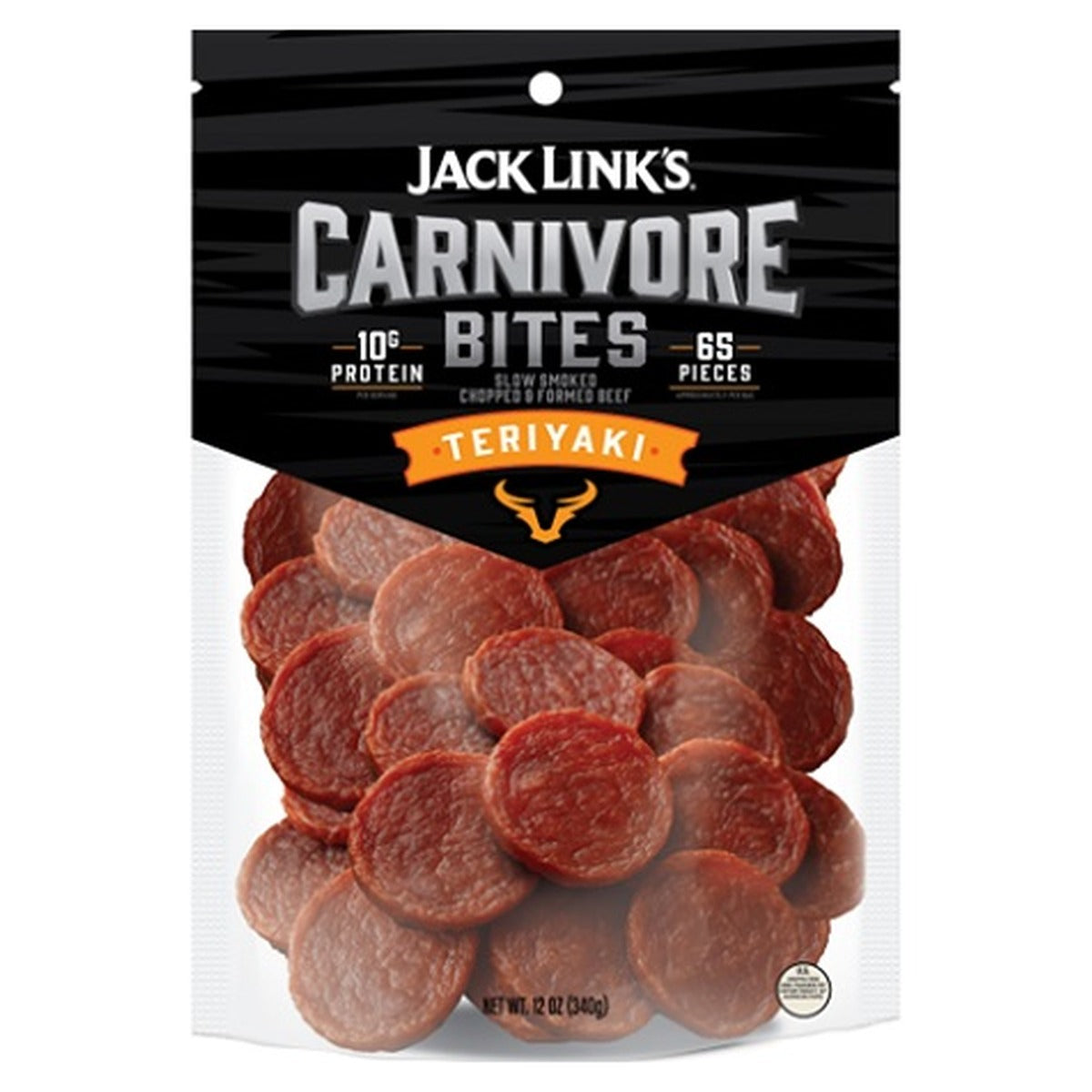 Jack Link's Carnivore Bites Teriyaki 12oz pack — full package