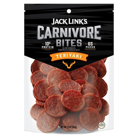 Jack Link's Carnivore Bites Teriyaki 12oz pack — full package