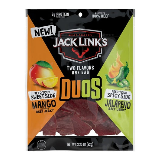 Jack Link's Duos Mango Jalapeno 3.25oz pack — full package