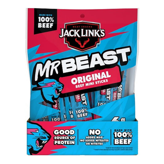 Jack Link's Mr. Beast Mini Sticks Original 8-Pack 4oz pack — full package