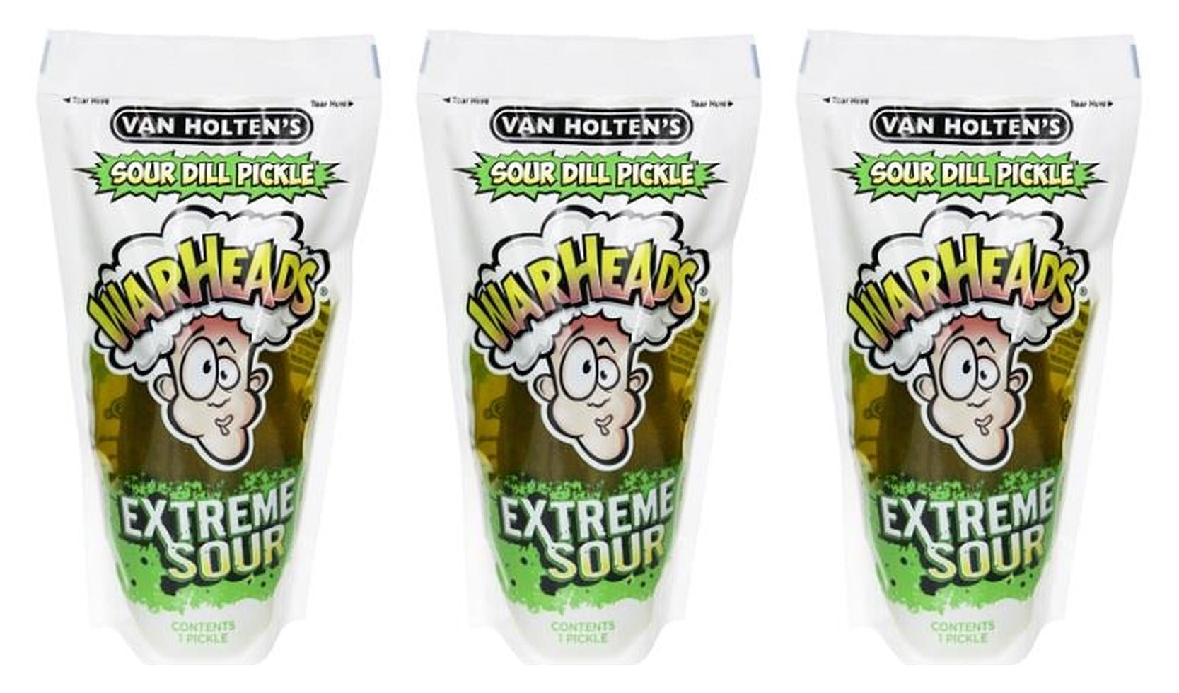 Van Holten's Jumbo Warheads Sour Dill Pickles 5oz — 3-Pack