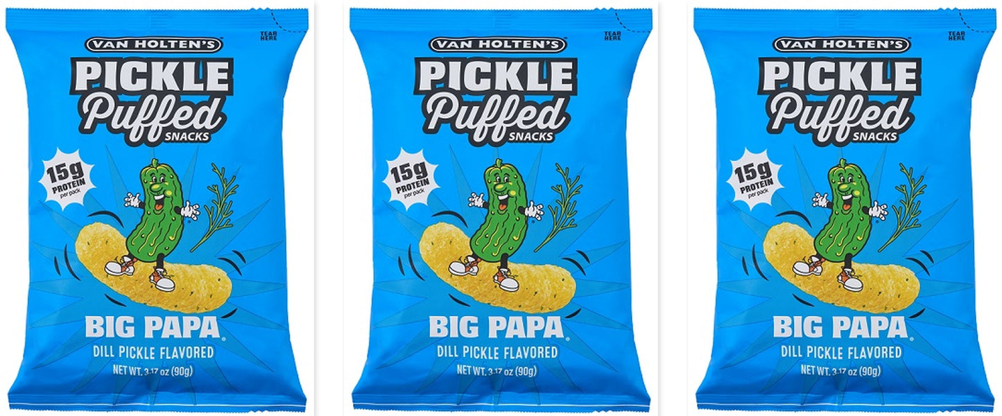 Van Holten's Pickle Puffs Big Papa 3.17oz 3-Pack — three single bags