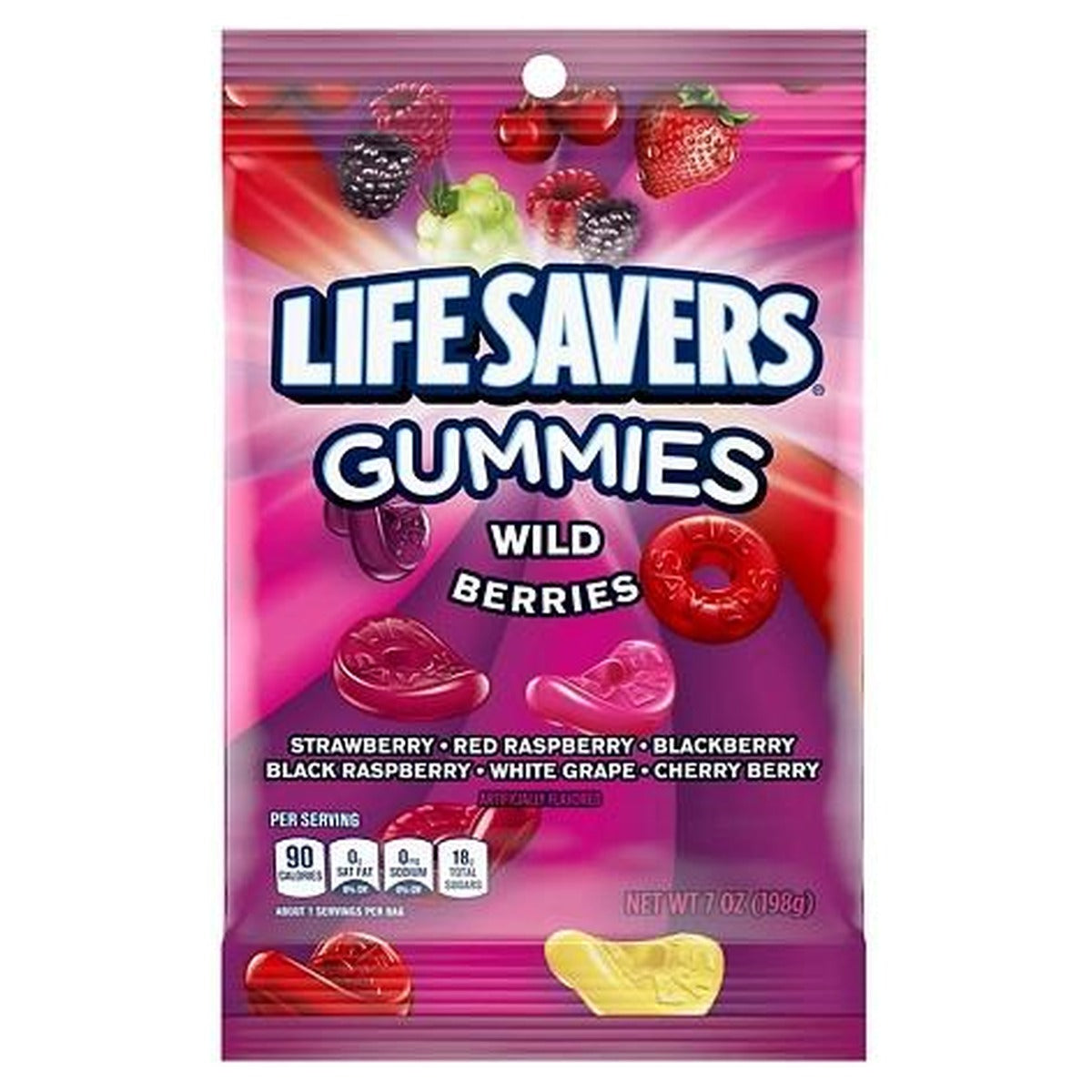 Life Savers Gummies Wild Berries 7oz Peg Bag pack — full package