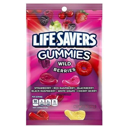 Life Savers Gummies Wild Berries 7oz Peg Bag pack — full package