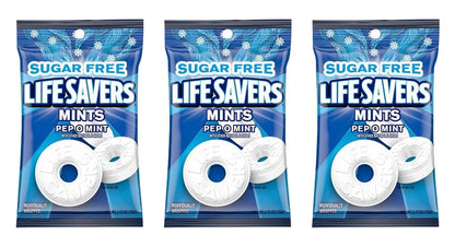 Life Savers Pep-O-Mint Sugar-Free Mints 2.75oz Bags — 3-Pack