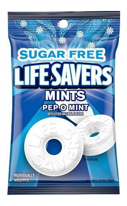 Life Savers Pep-O-Mint Sugar-Free Mints 2.75oz Bags — pack