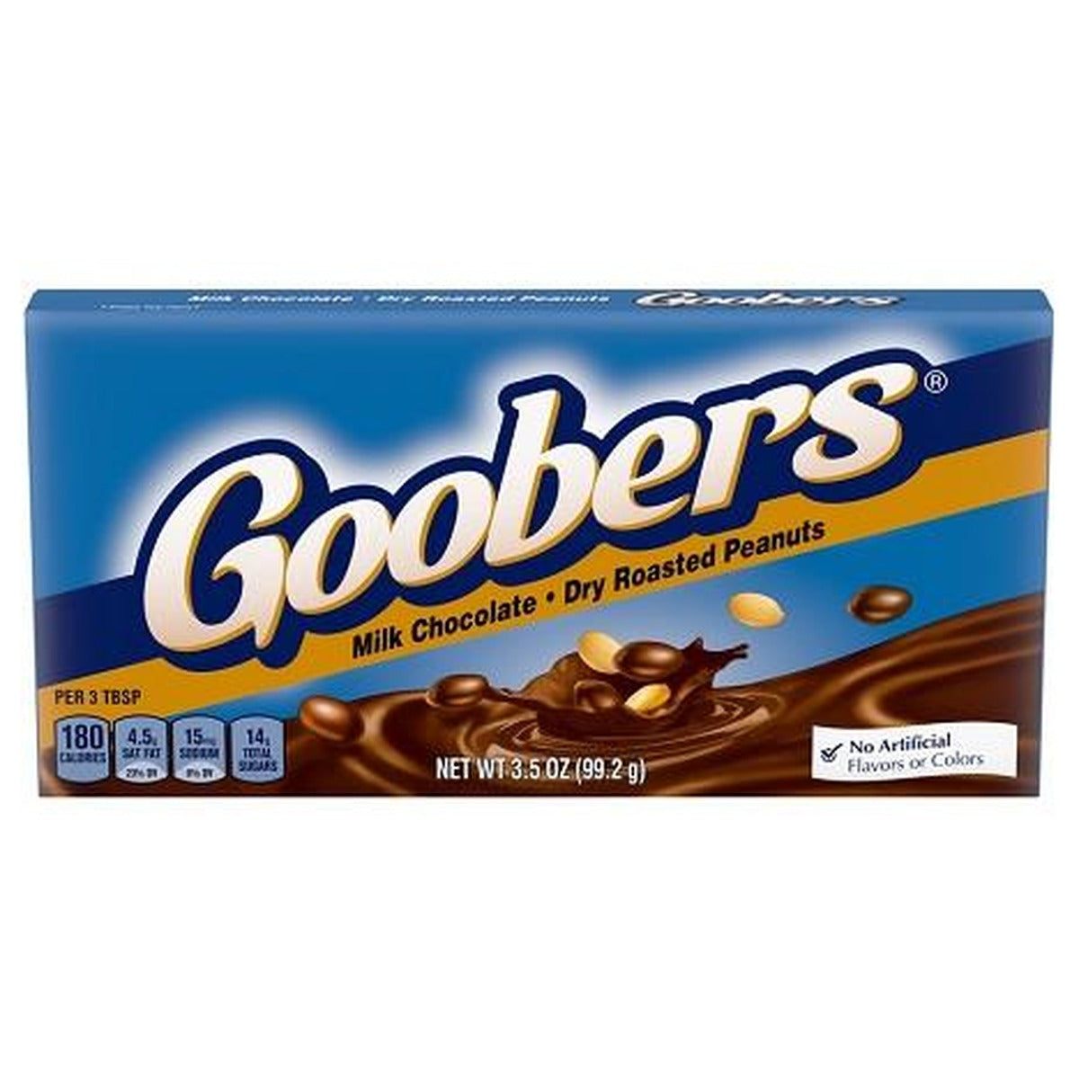 Goobers Chocolate Covered Peanuts 3.5oz Theater Box pack — full package