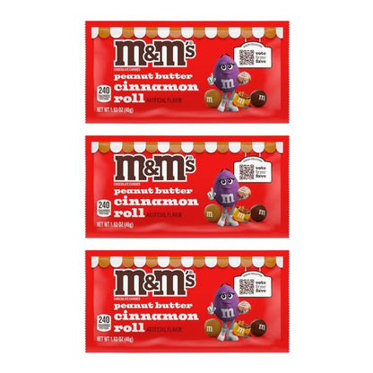 M&M's Peanut Butter Cinnamon Roll Limited Edition 1.63oz — 3-Pack