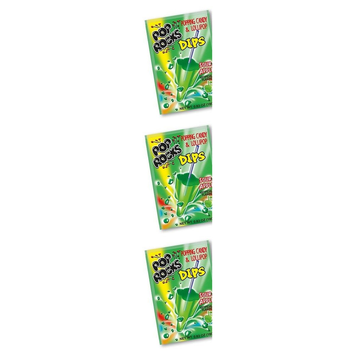 Pop Rocks Dips Sour Apple 0.63oz — 3-Pack