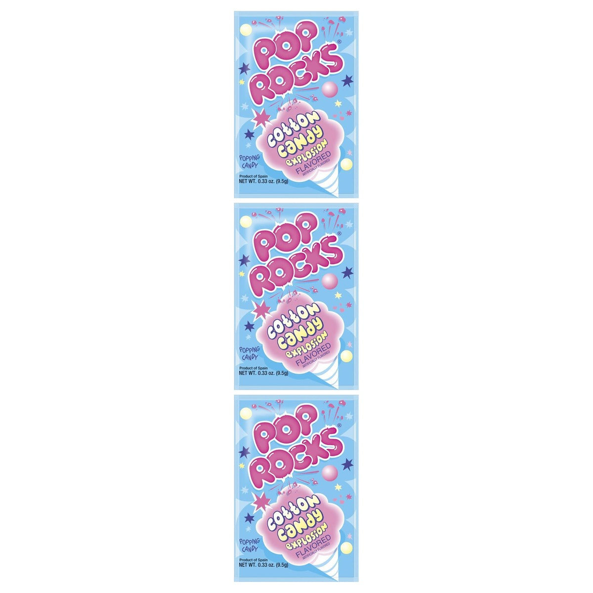Pop Rocks Cotton Candy Explosion 0.33oz — 3-Pack