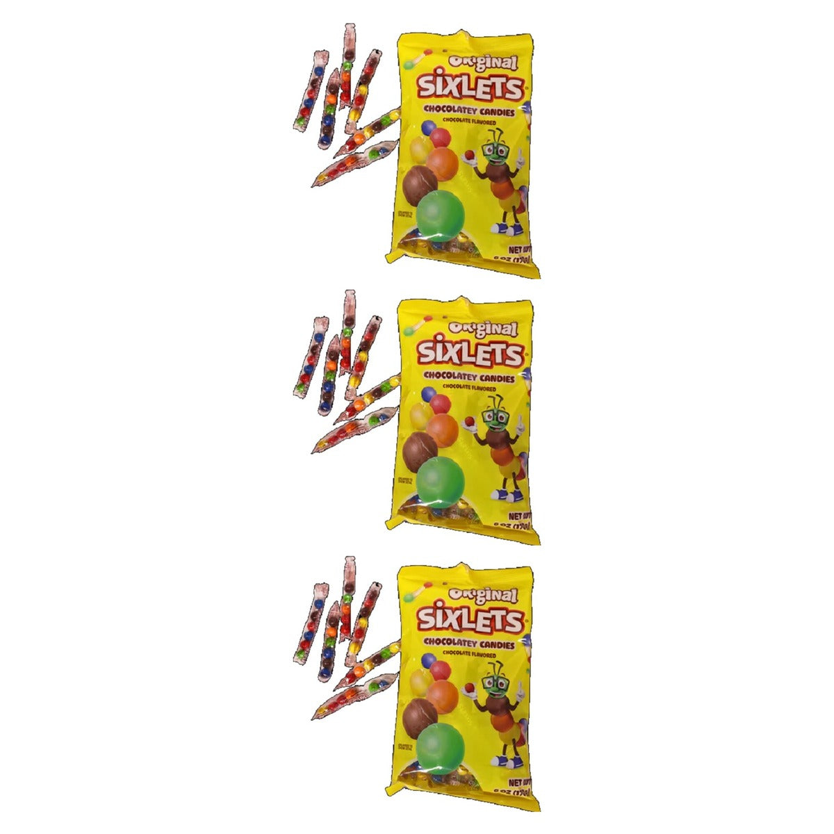 Sixlets 6-Ball Tube Peg Bag 6oz — 3-Pack