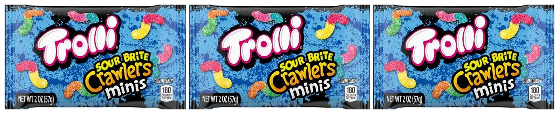 Trolli Mini Sour Brite Crawlers 2oz Bags — 3-Pack
