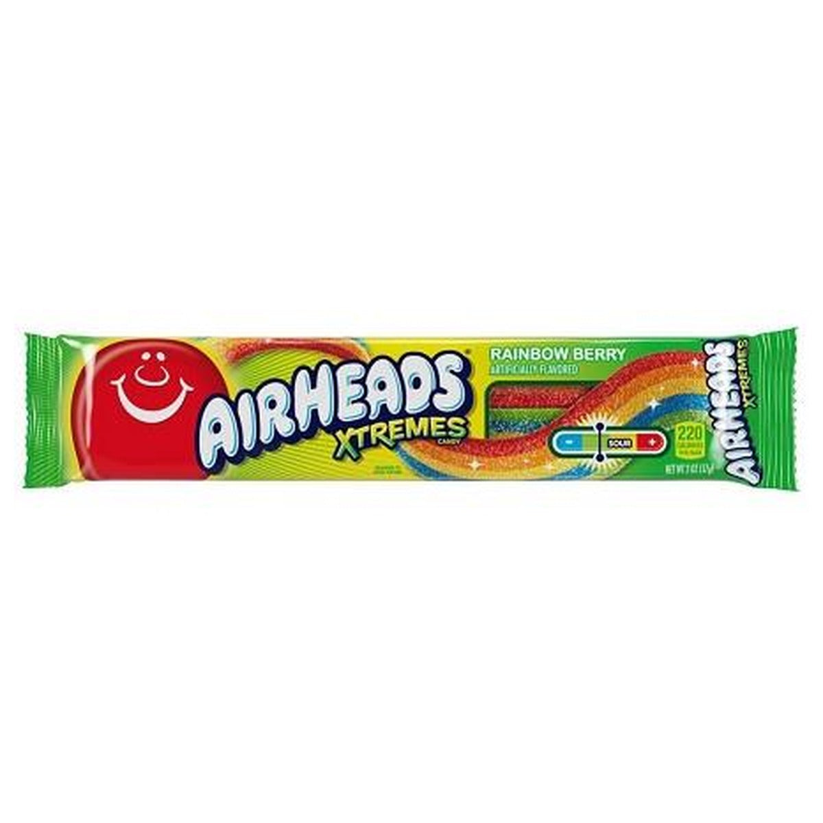 Airheads Extremes Sour Belts Rainbow Berry 2oz — full package
