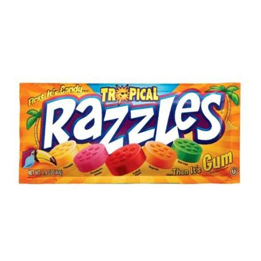 Razzles Tropical Candy Gum 1.4oz 24ct — full package