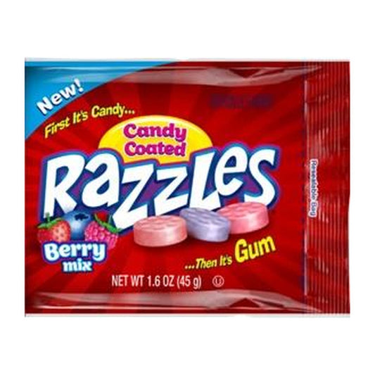 Razzles Berry Mix Candy Gum 1.6oz 24ct — full package