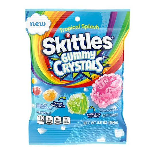 Skittles Gummies Crystals Tropical Peg Bag 5.8oz — Case of 12