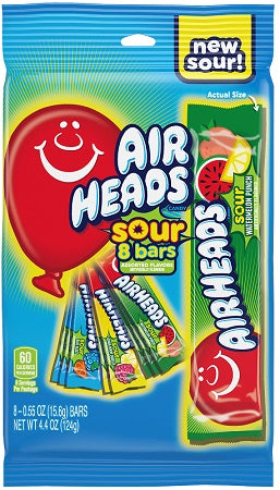 Airheads Sour 8 Bars Peg Bags 4.4oz — pack