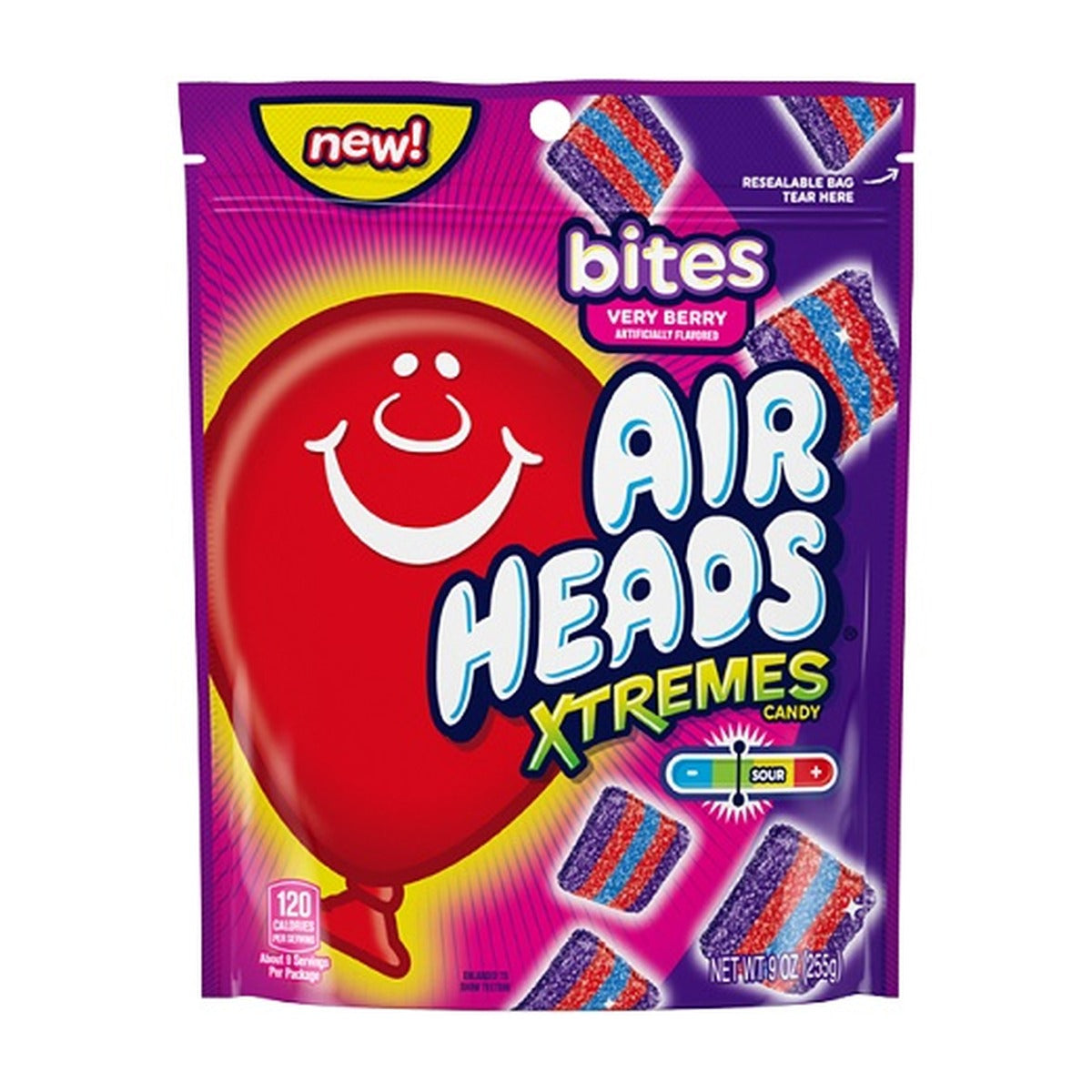 Airheads Xtremes Bites Very Berry 9oz Pouch pack — full package