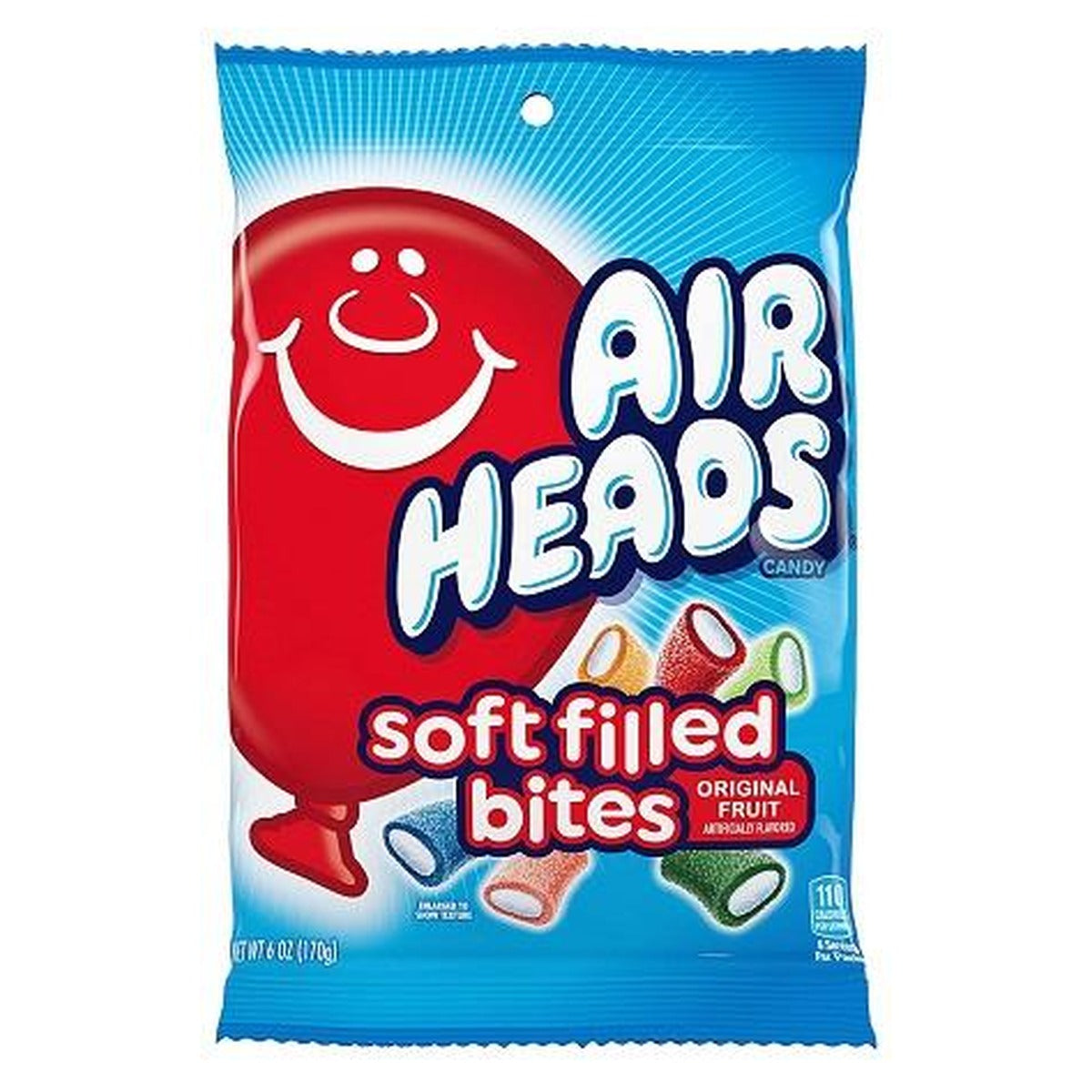 Airheads Bites Soft Filled Assorted 6oz Peg Bag pack — full package