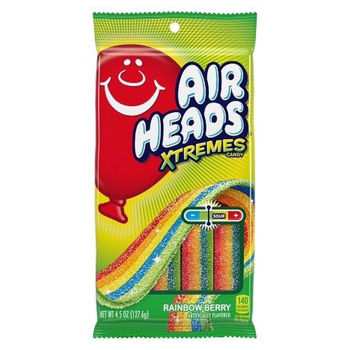 Airheads Xtremes Rainbow Berry 4.5oz Peg Bag pack — full package