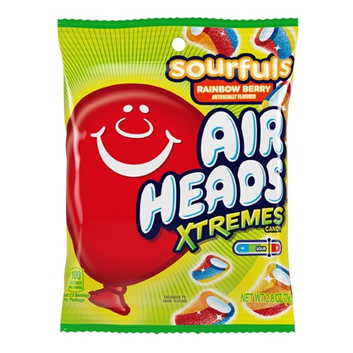Airheads Xtremes Sourfuls 2.8oz Peg Bag pack — full package