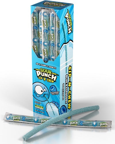 Sour Punch Sip-N-Chew Blue Razz .9oz 30ct Box — box