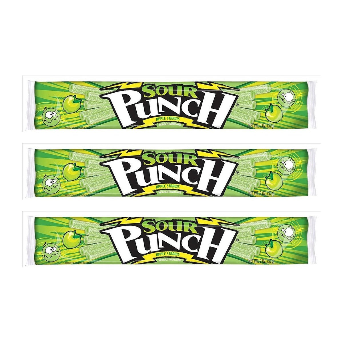 Sour Punch Apple Straws 2oz — 3-Pack