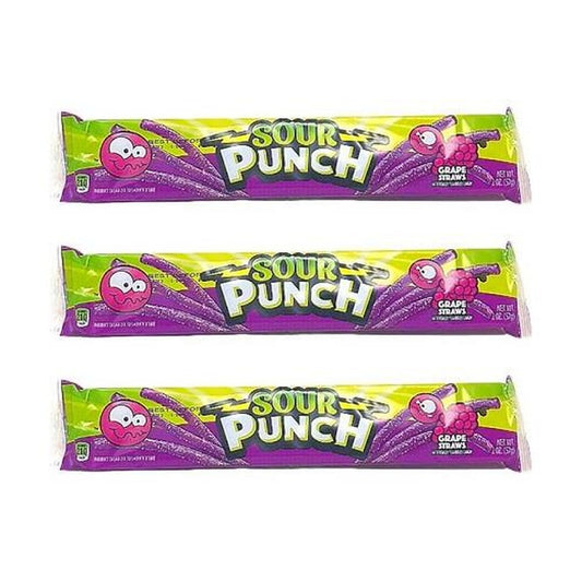 Sour Punch Grape Straws 2oz — 3-Pack