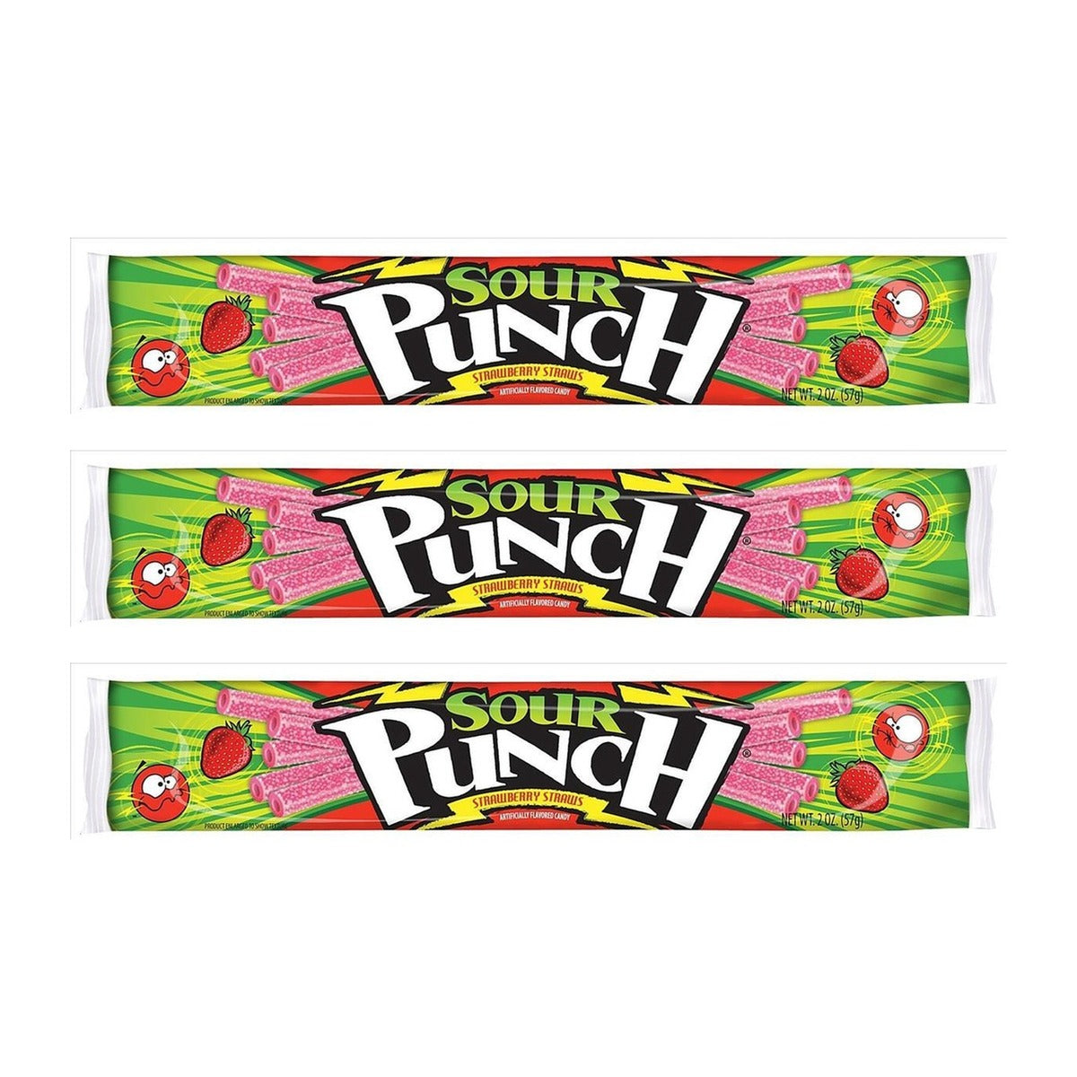 Sour Punch Strawberry Straws 2oz — 3-Pack