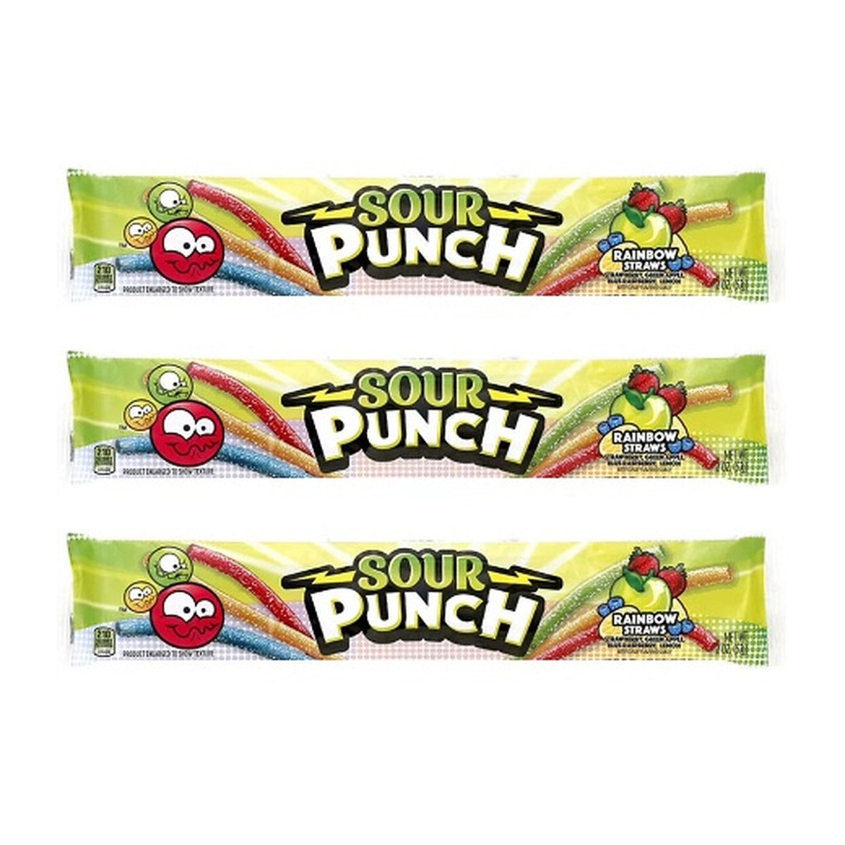 Sour Punch Rainbow Straws 2oz — 3-Pack