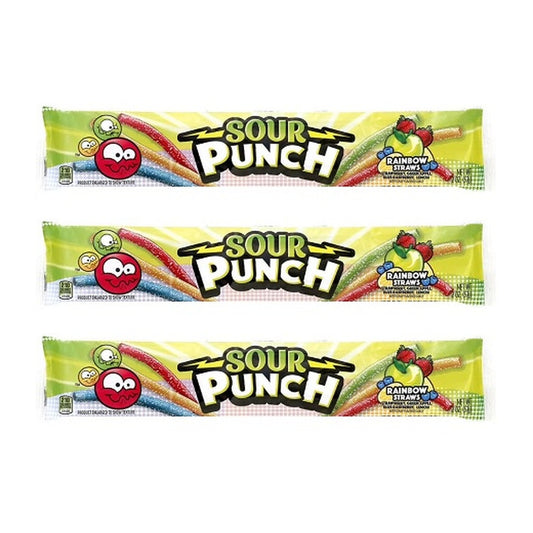 Sour Punch Rainbow Straws 2oz — 3-Pack