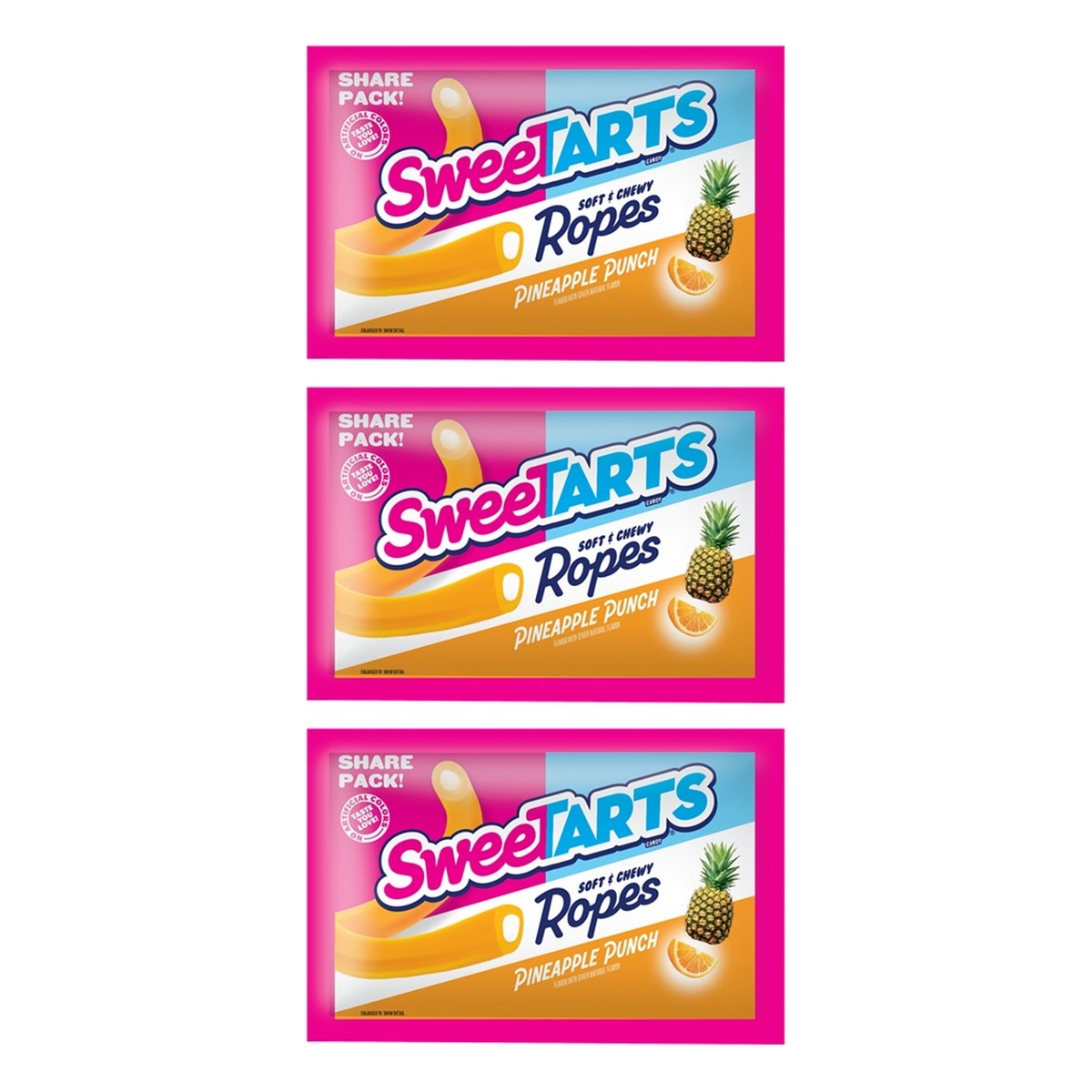 SweeTARTS Ropes Pineapple Punch 3.5oz — 3-Pack