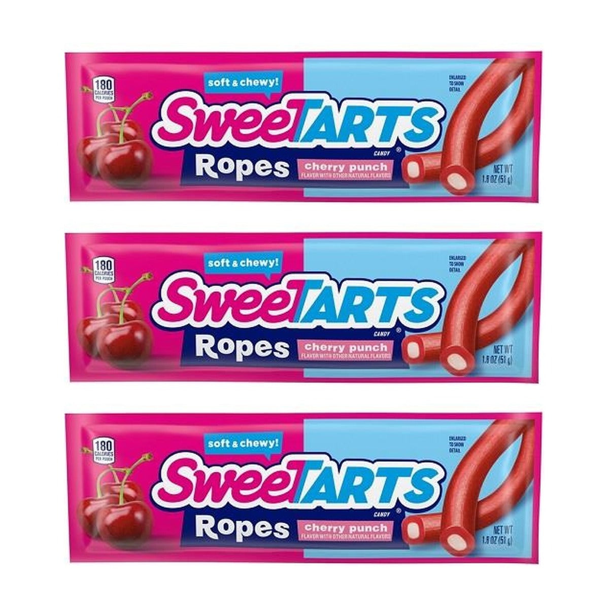 SweeTarts Ropes Cherry Punch 1.8oz — 3-Pack
