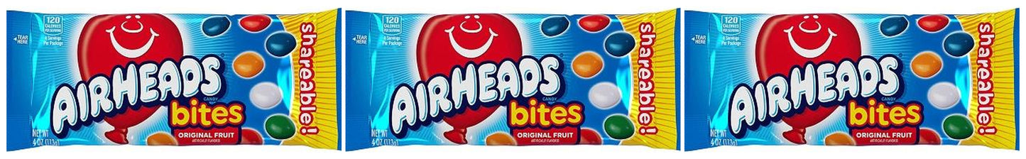 Airheads Bites Fruit Shareable Bags 4oz — 3-Pack