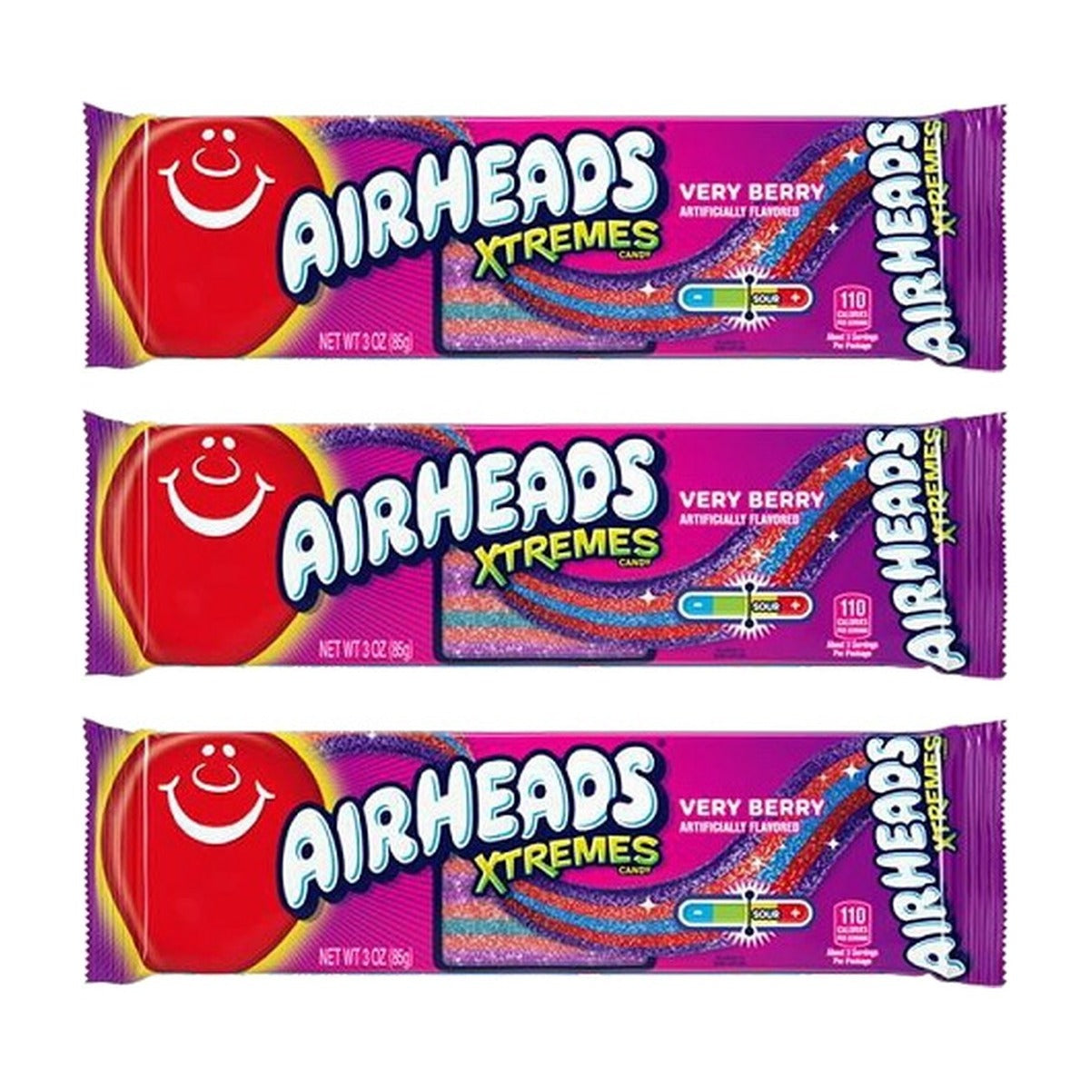 Airheads Xtremes Belts Very Berry 3oz — 3-Pack