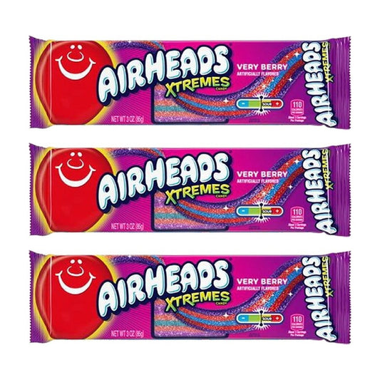 Airheads Xtremes Belts Very Berry 3oz — 3-Pack