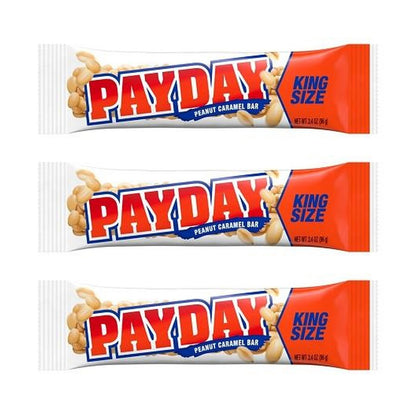 PAYDAY Peanut Caramel Bar King Size 3.4oz — 3-Pack