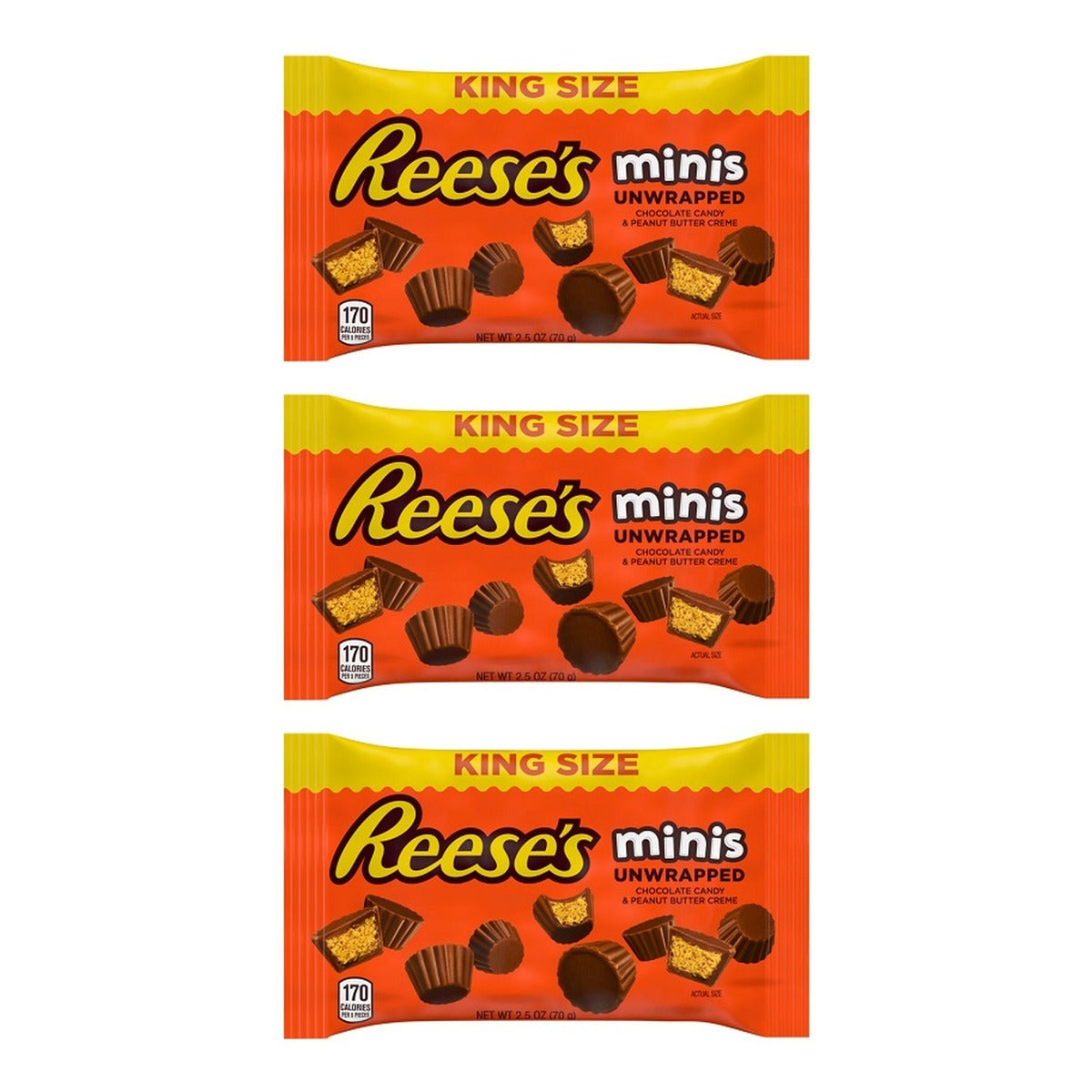 Reese's Minis Unwrapped King Size 2.5oz — 3-Pack